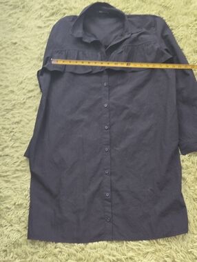 Zara Black Button-Down Casual Shirt Dress